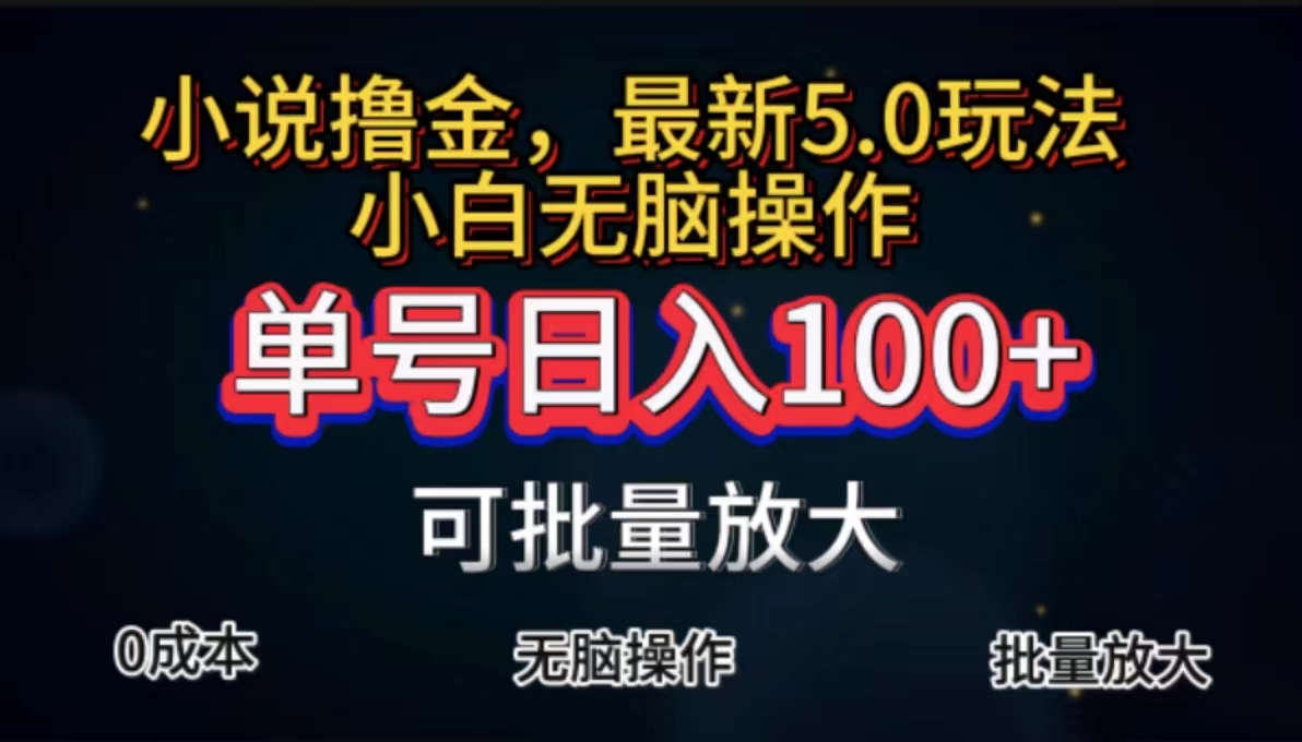 全自动小说撸金，单号日入100+小白轻松上手，无脑操作-主题库网创