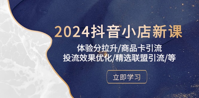 2024抖音小店新课，体验分拉升/商品卡引流/投流效果优化/精选联盟引流/等-主题库网创