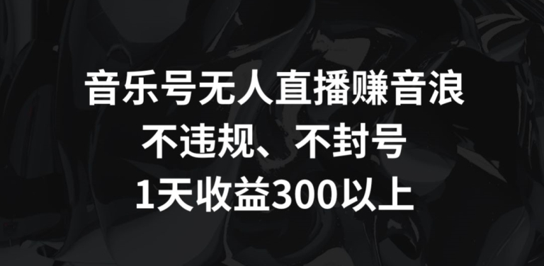 音乐号无人直播赚音浪，不违规、不封号，1天收益300+-主题库网创