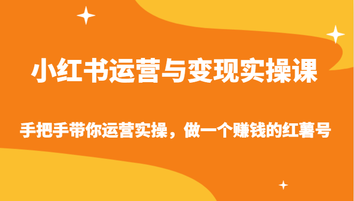 小红书运营与变现实操课-手把手带你运营实操，做一个赚钱的红薯号-主题库网创