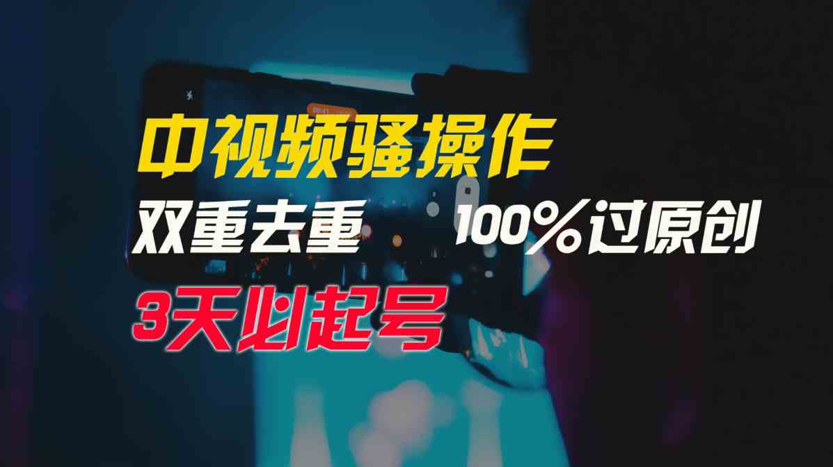 （9649期）中视频骚操作，双重去重100%过原创，3天比必起号，简单无脑，月入3W+-主题库网创