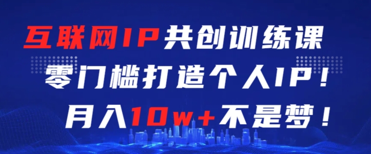 互联网IP共创训练课，零门槛零基础打造个人IP，月入10w+不是梦-主题库网创