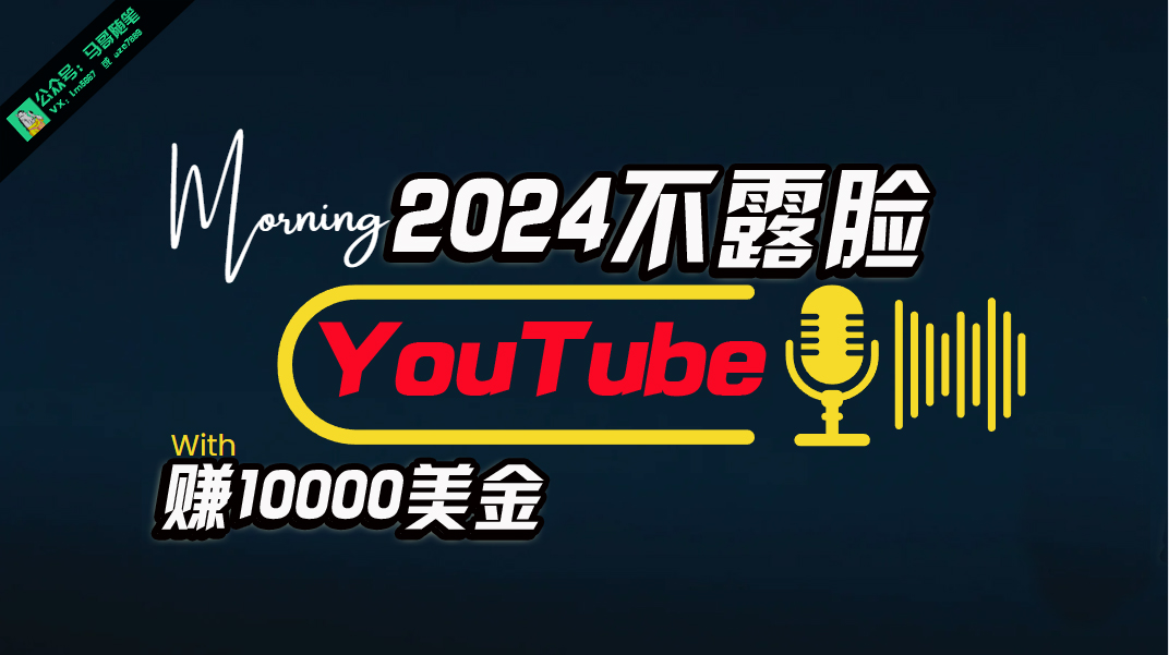 （10348期）AI做不露脸YouTube赚$10000月，傻瓜式操作，小白可做，简单粗暴-主题库网创