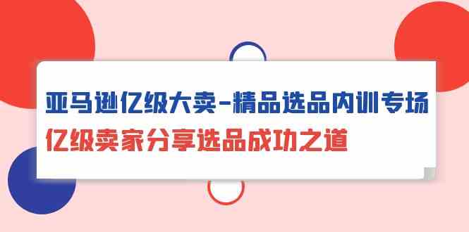 亚马逊亿级大卖精品选品内训专场，亿级卖家分享选品成功之道-主题库网创