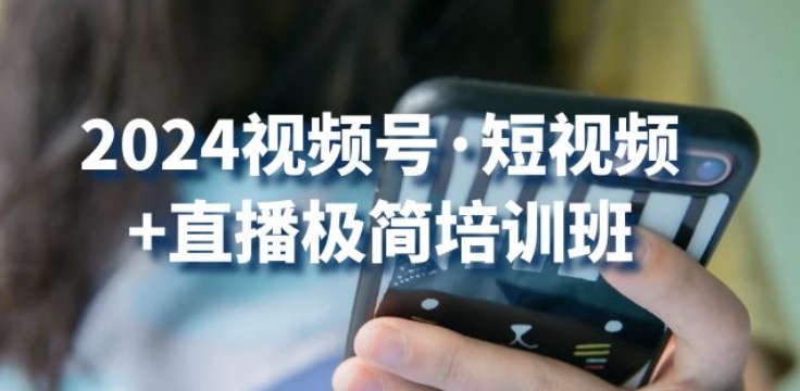 2024视频号·短视频+直播极简培训班：抓住视频号风口，流量红利-主题库网创