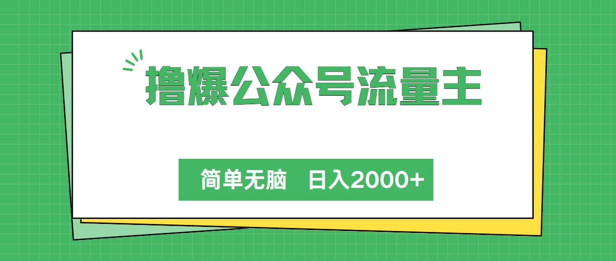 （10310期）撸爆公众号流量主，简单无脑，单日变现2000+-主题库网创