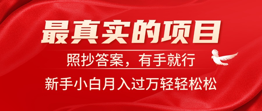 最真实的项目，照抄答案，有手就行，新手小白月入过万轻轻松松-主题库网创