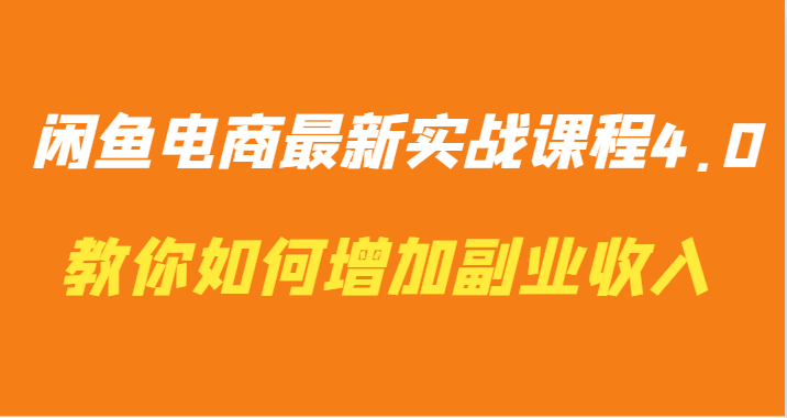 闲鱼电商最新实战课程4.0-教你如何快速增加副业收入-主题库网创