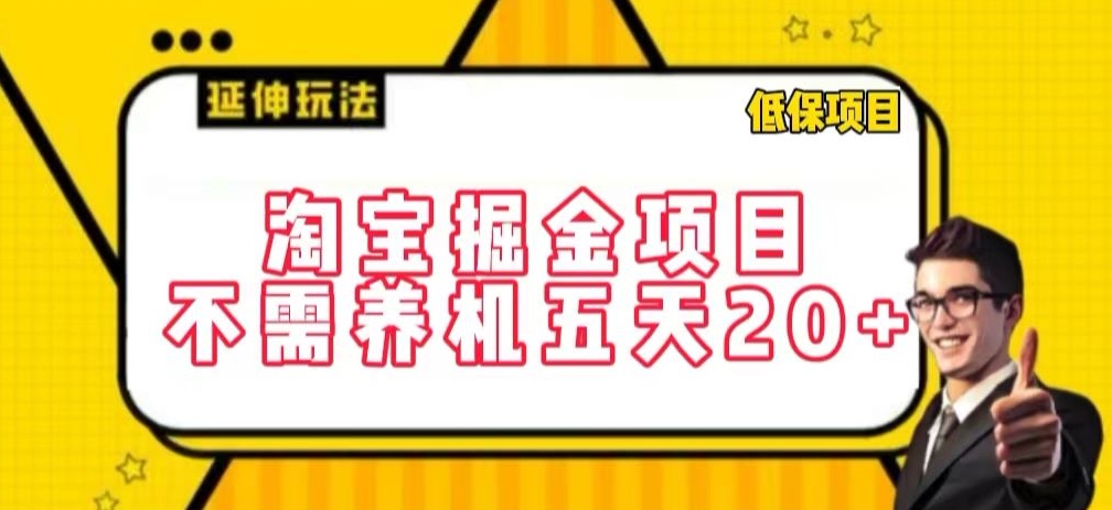 淘宝掘金项目，不需养机，五天20+，每天只需要花三四个小时-主题库网创