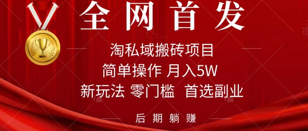 淘私域搬砖项目，利用信息差月入5W，每天无脑操作1小时，后期躺赚-主题库网创