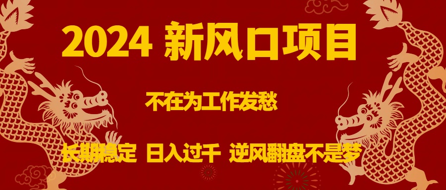 2024新风口项目，不在为工作发愁，长期稳定，日入过千 逆风翻盘不是梦-主题库网创