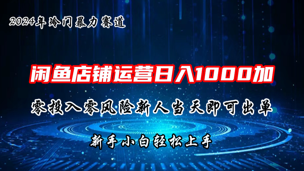 2024闲鱼冷门暴力赛道，新人当天即可出单，每天100单，日入1000加-主题库网创