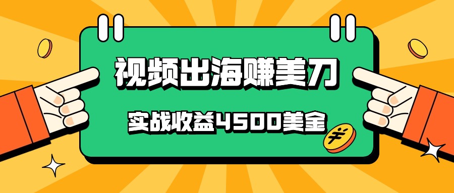 国内爆款视频出海赚美刀，实战收益4500美金，批量无脑搬运，无需经验直接上手-主题库网创