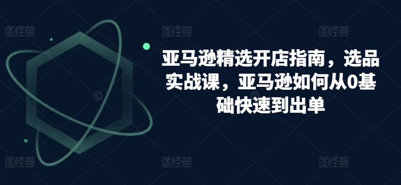 亚马逊精选开店指南，选品实战课，亚马逊如何从0基础快速到出单-主题库网创