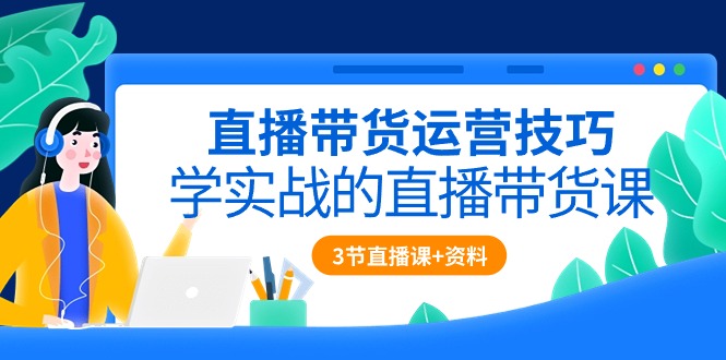 直播带货运营技巧，学实战的直播带货课（3节直播课+配套资料）-主题库网创