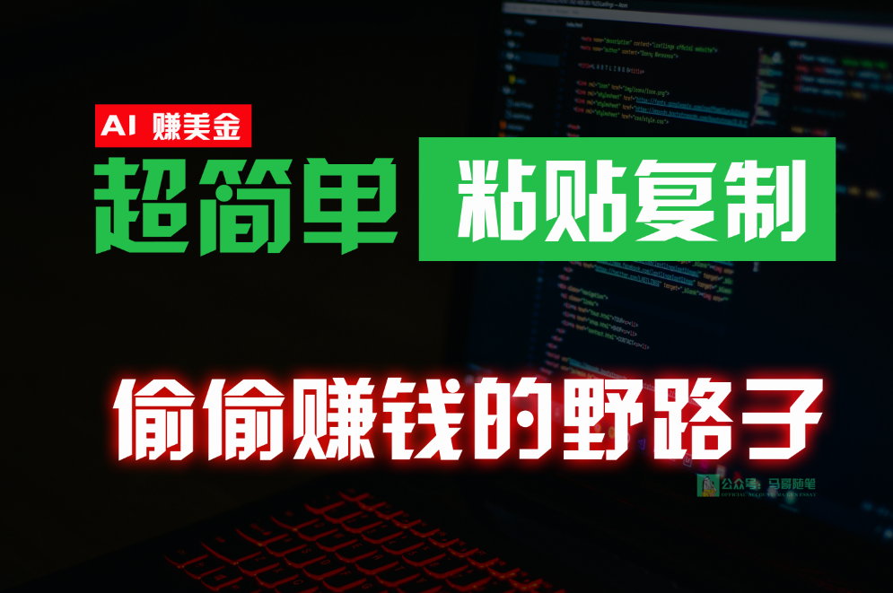 偷偷赚钱野路子，0成本海外淘金，无脑粘贴复制，稳定且超简单，适合副业兼职-主题库网创