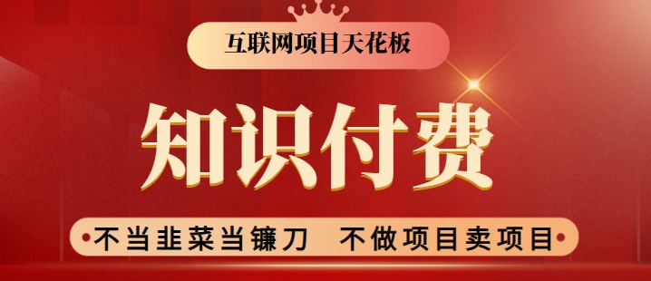 2024互联网项目天花板，新手小白也可以通过知识付费月入10W，实现财富自由-主题库网创