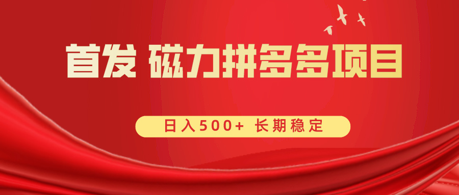 首发 磁力拼多多自撸 日入500+-主题库网创