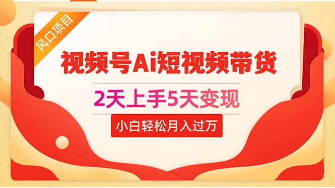 （10807期）2天上手5天变现视频号Ai短视频带货0粉丝0基础小白轻松月入过万-主题库网创