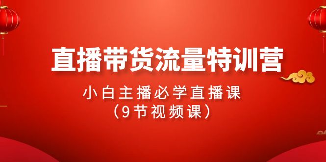 2024直播带货流量特训营，小白主播必学直播课（9节视频课）-主题库网创