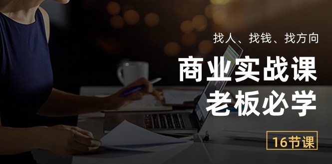 （10710期）商业实战课【老板必学】：找人、找钱、找方向（16节课）-主题库网创