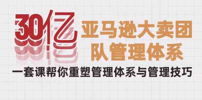 （10178期）30亿-亚马逊大卖团队管理体系，一套课帮你重塑管理体系与管理技巧-主题库网创