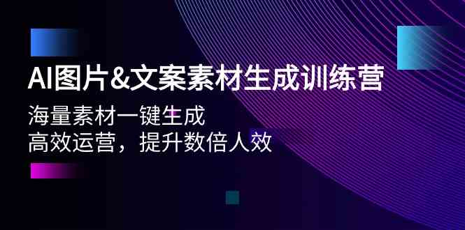 AI图片&文案素材生成训练营，海量素材一键生成 高效运营 提升数倍人效-主题库网创