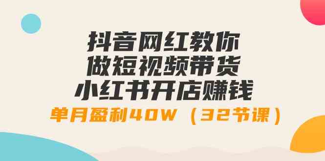 （9135期）抖音网红教你做短视频带货+小红书开店赚钱，单月盈利40W（32节课）-主题库网创