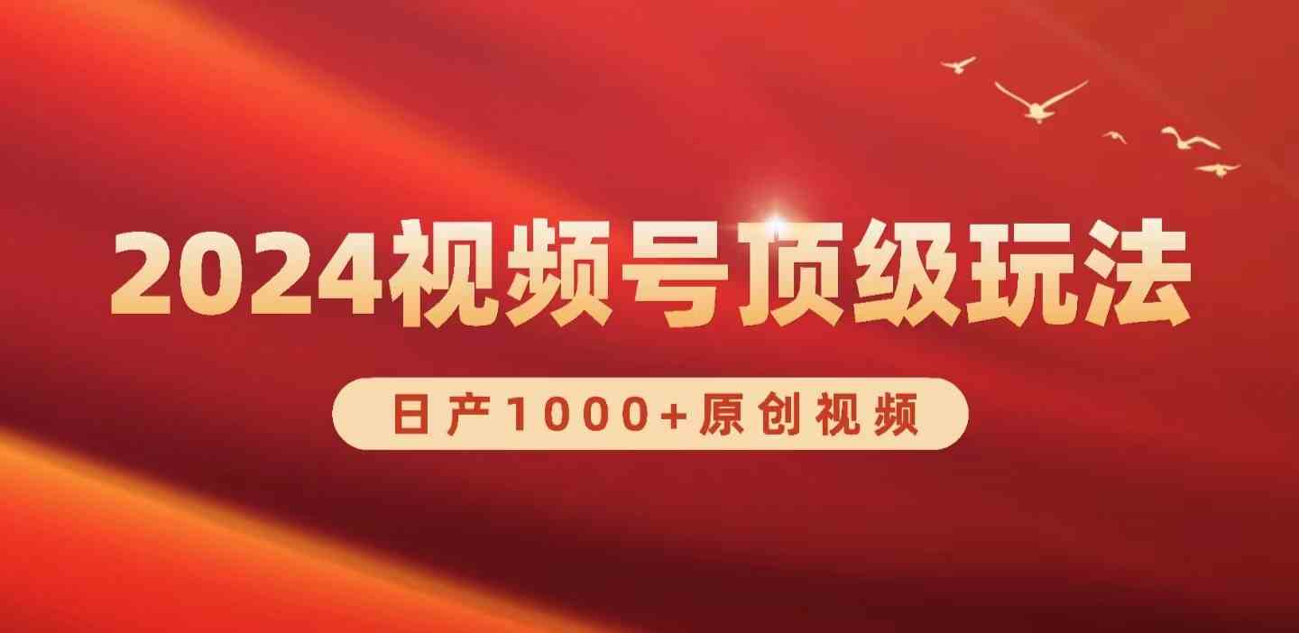 （9905期）2024视频号新赛道，日产1000+原创视频，轻松实现日入3000+-主题库网创