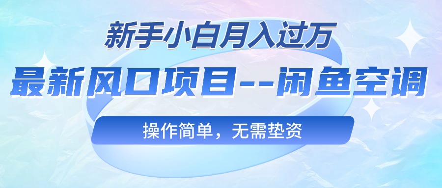 （10767期）最新风口项目—闲鱼空调，新手小白月入过万，操作简单，无需垫资-主题库网创