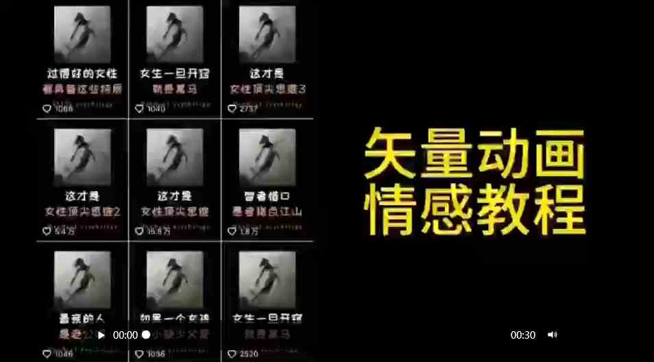 （9334期）矢量动画情感教程：高点赞涨粉，适合情感、思维、创业教育等赛道-主题库网创