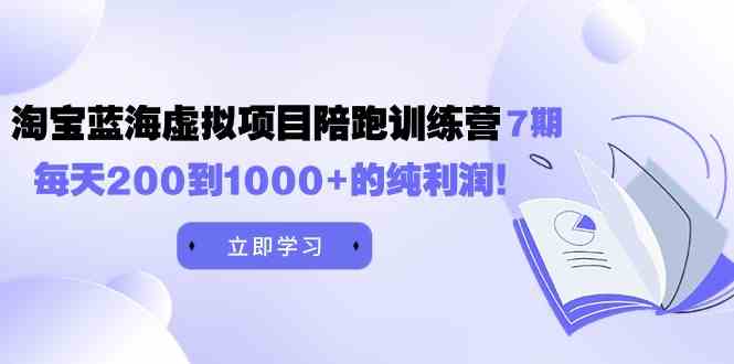 （9541期）黄岛主《淘宝蓝海虚拟项目陪跑训练营7期》每天200到1000+的纯利润-主题库网创