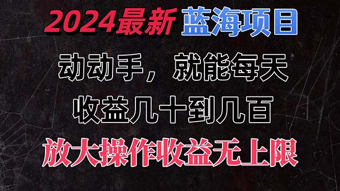 有手就行的2024全新蓝海项目，每天1小时收益几十到几百，可放大操作-主题库网创