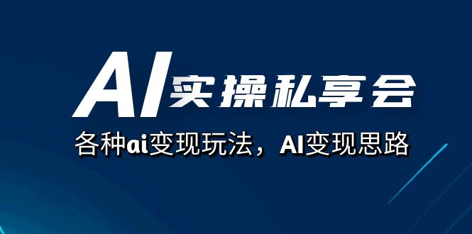 AI实操私享会，各种ai变现玩法，AI变现思路（67节课）-主题库网创