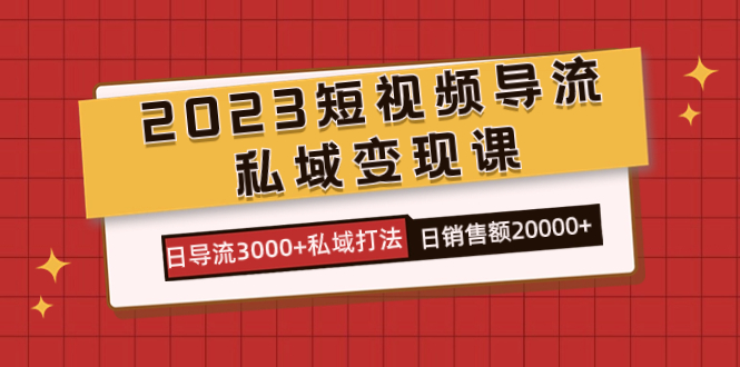 2023短视频导流·私域变现课，日导流3000+私域打法 日销售额2w+-主题库网创