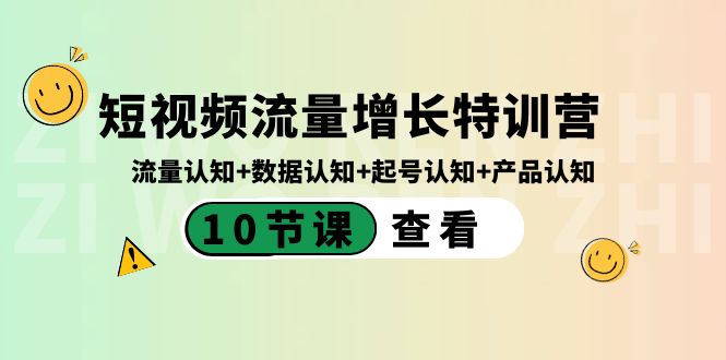 短视频流量增长特训营：流量认知+数据认知+起号认知+产品认知（10节课）-主题库网创