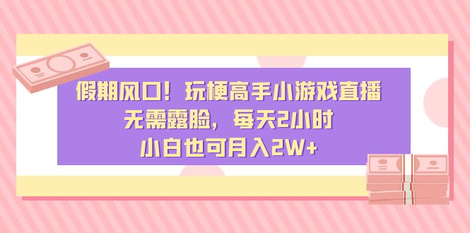 假期风口！玩梗高手小游戏直播，无需露脸，每天2小时，小白也可月入2W+-主题库网创