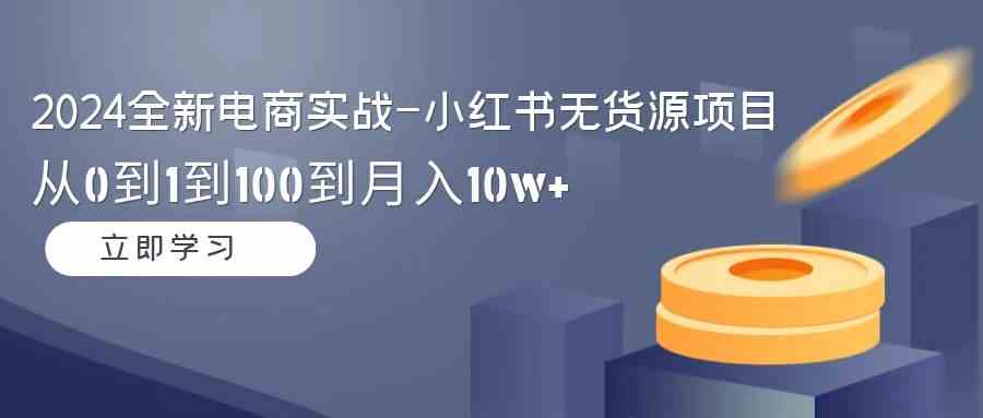 （9169期）2024全新电商实战-小红书无货源项目：从0到1到100到月入10w+-主题库网创