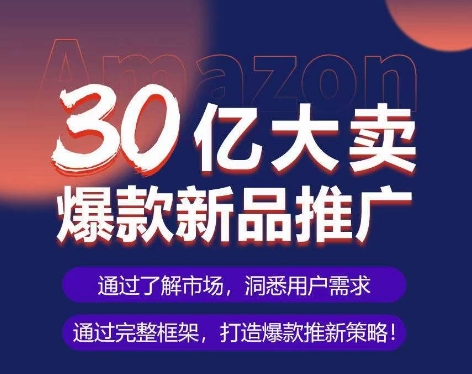 亚马逊·30亿大卖爆款新品推广，可复制、全程案例实操的爆款推新SOP-主题库网创