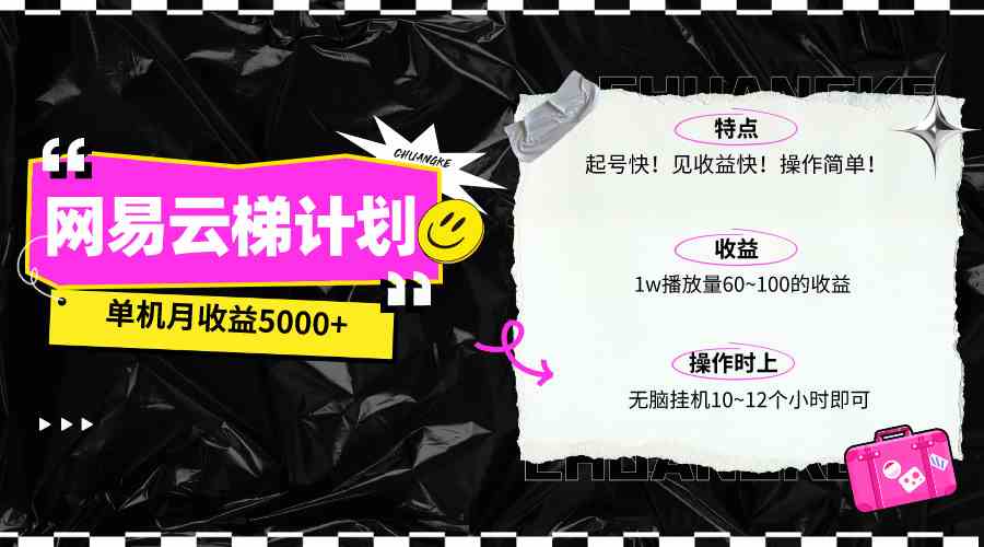 （10063期）最新网易云梯计划网页版，单机月收益5000+！可放大操作-主题库网创