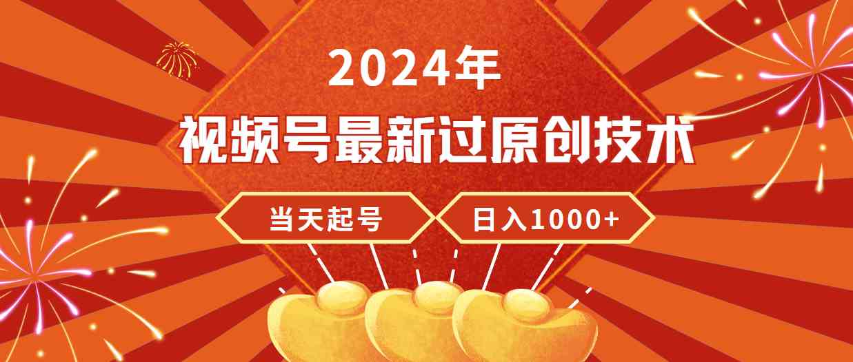 （9565期）2024年视频号最新过原创技术，当天起号，收入稳定，日入1000+-主题库网创