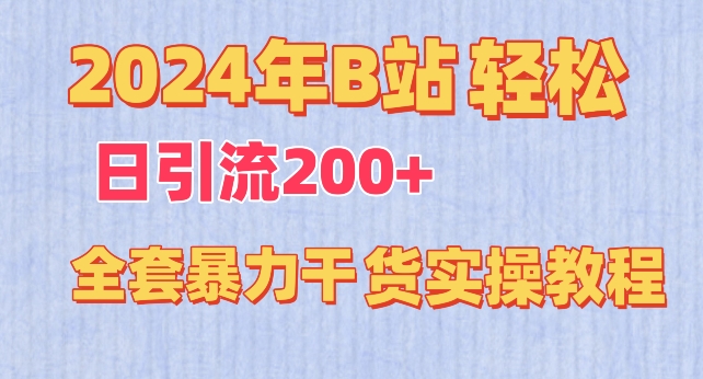 2024年B站轻松日引流200+的全套暴力干货实操教程-主题库网创