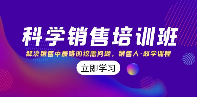 科学销售培训班：解决销售中最难的挖需问题，销售人·必学课程（11节课）-主题库网创