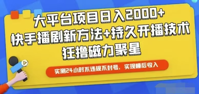 （10694期）快手24小时无人直播，真正实现睡后收益-主题库网创