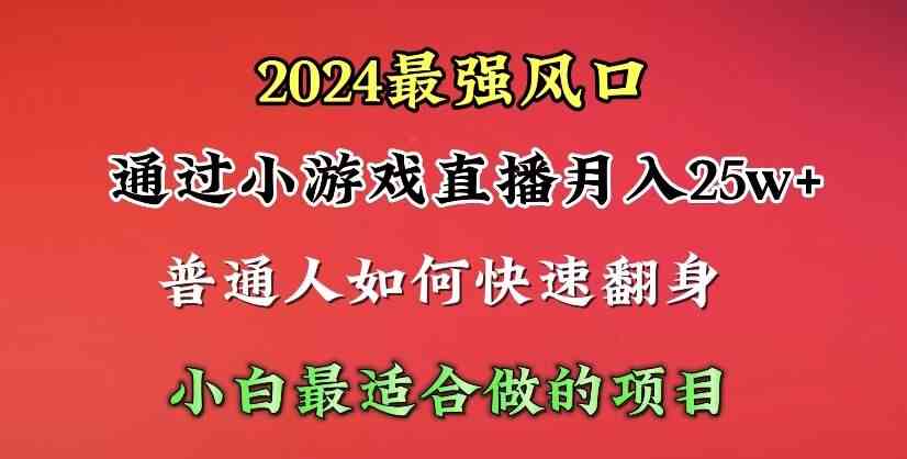 （10020期）2024年最强风口，通过小游戏直播月入25w+单日收益5000+小白最适合做的项目-主题库网创