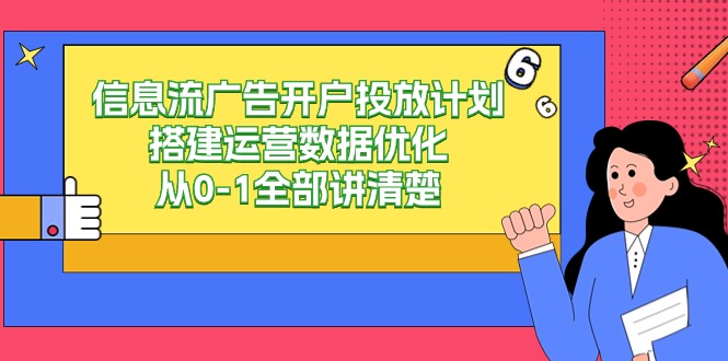 信息流广告开户投放计划搭建运营数据优化，从0-1全部讲清楚（20节课）-主题库网创