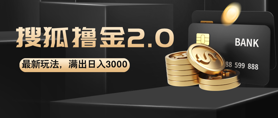 搜狐撸金2.0最新玩法，无脑日入3000+，可无限扩大-主题库网创