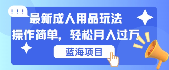 最新成人用品项目玩法，操作简单，动动手，轻松日入几张【揭秘】-主题库网创